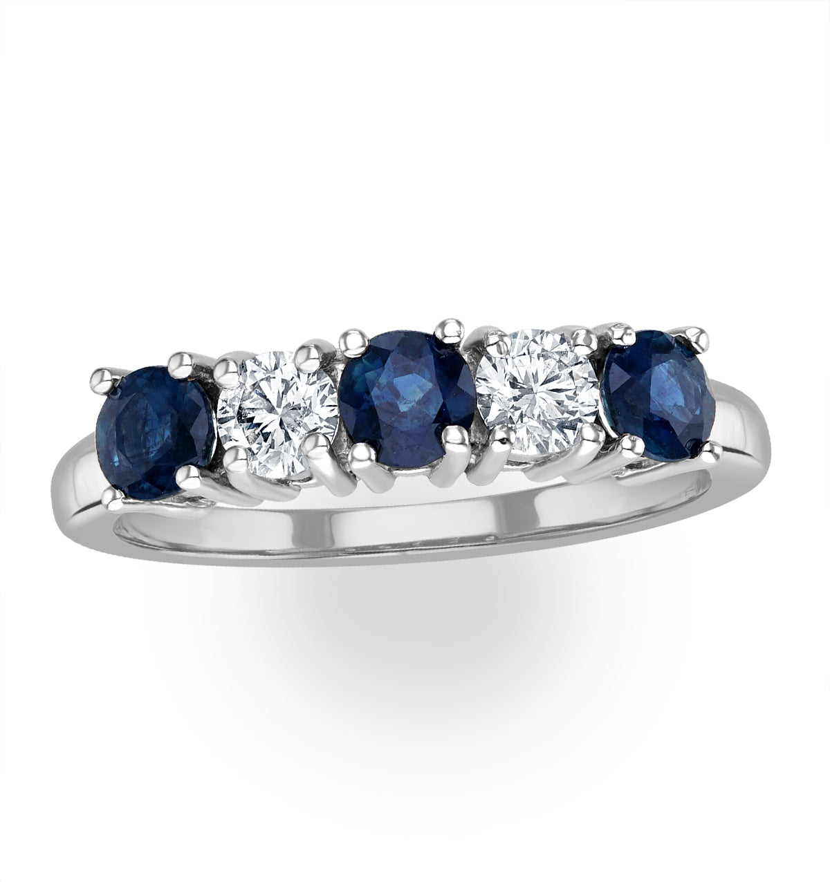 Sapphire 0.90CT and Diamond Ring 0.40CT White 18K Gold FT26