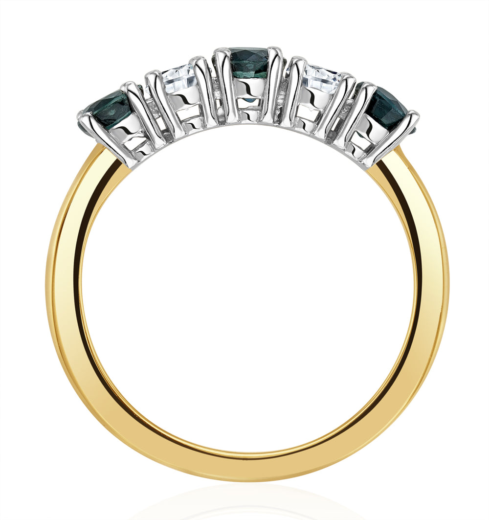 Sapphire 0.90CT and Diamond Ring 0.40CT 18K Gold FT26