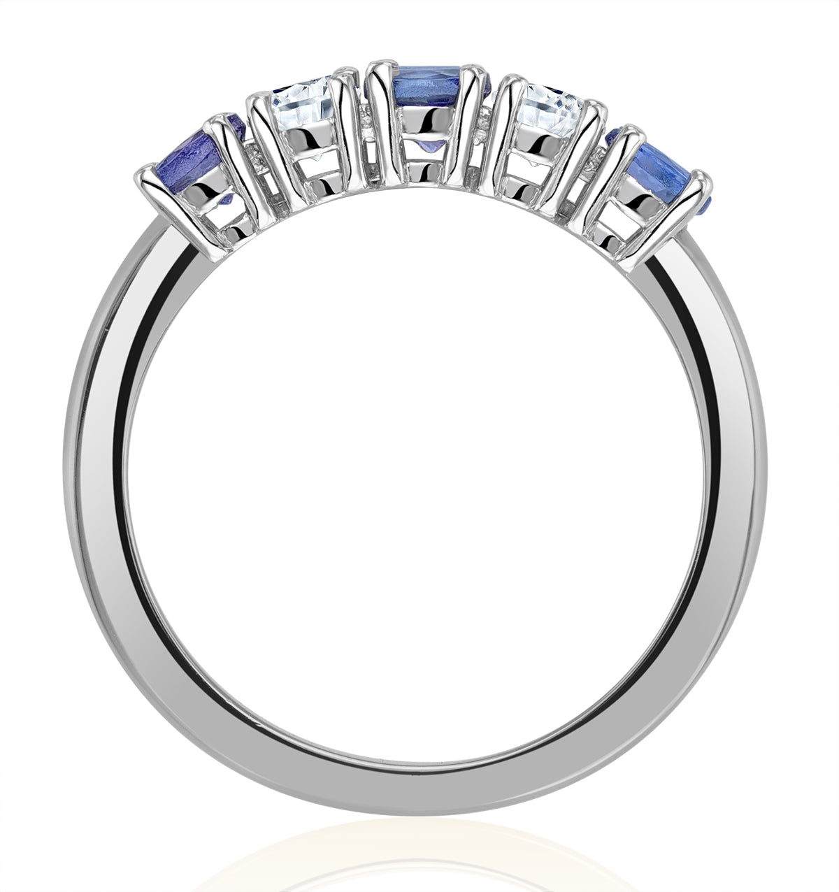 Tanzanite 0.75CT and Diamond Ring 0.40CT 18K White Gold FT26