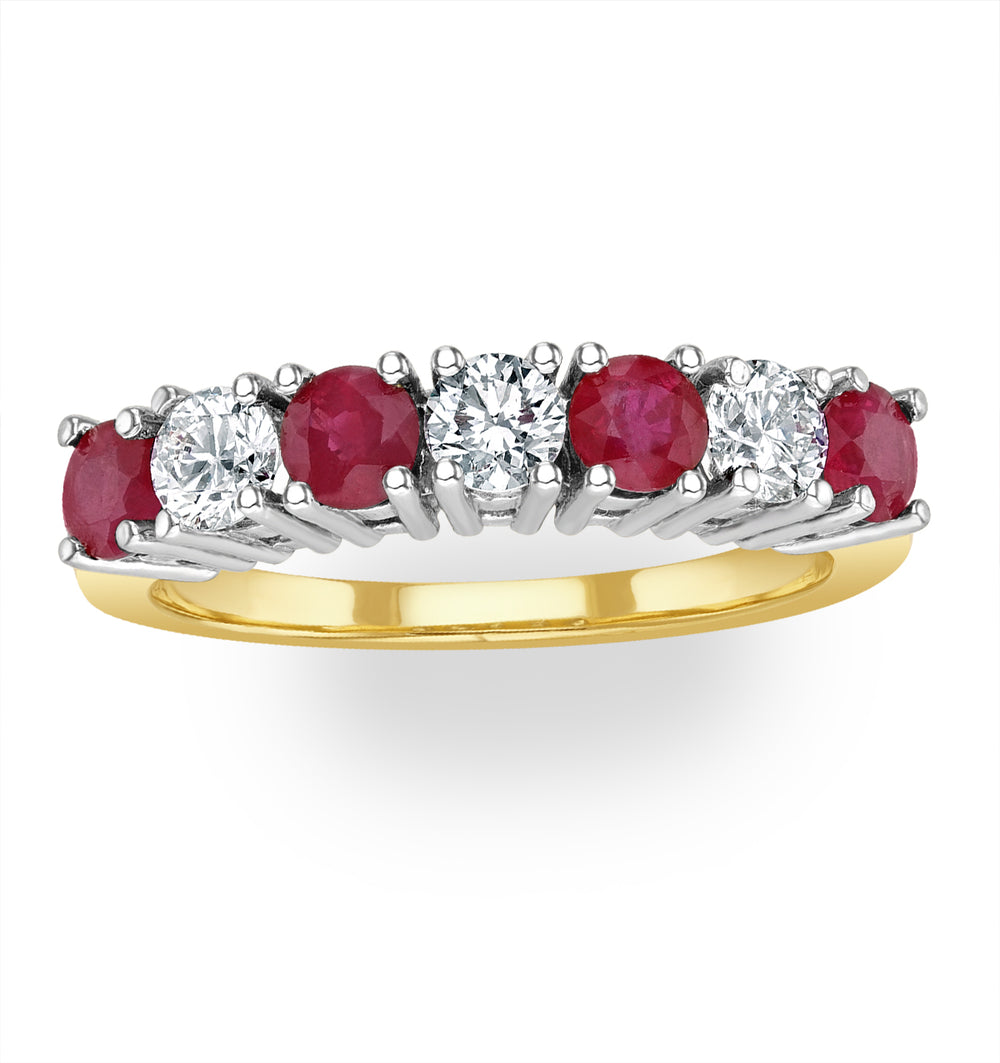 Ruby 1CT and Diamond Ring 0.50CT 18K Gold FT32