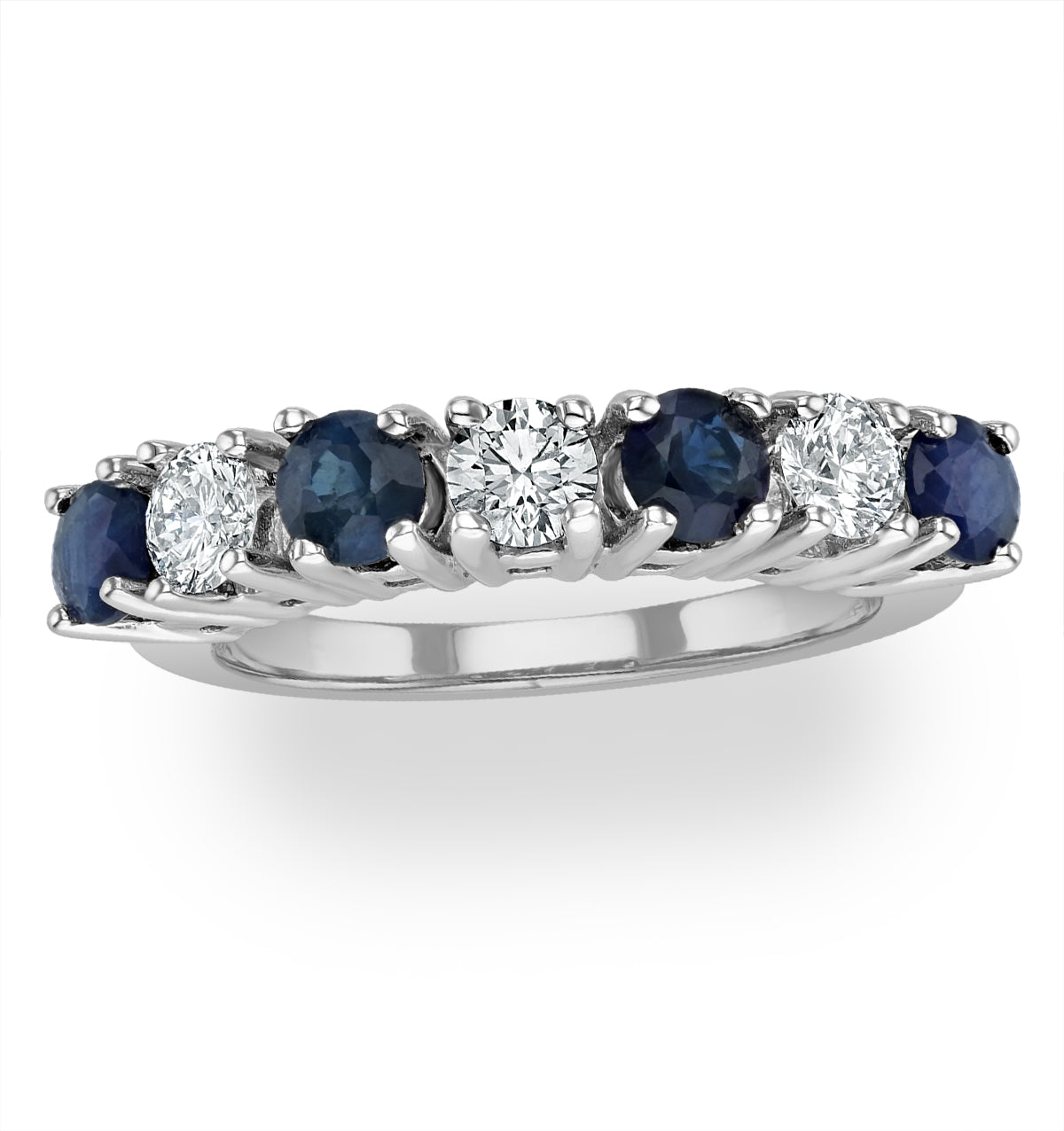 Sapphire 1CT and Diamond Ring 0.50CT 18K White Gold FT32