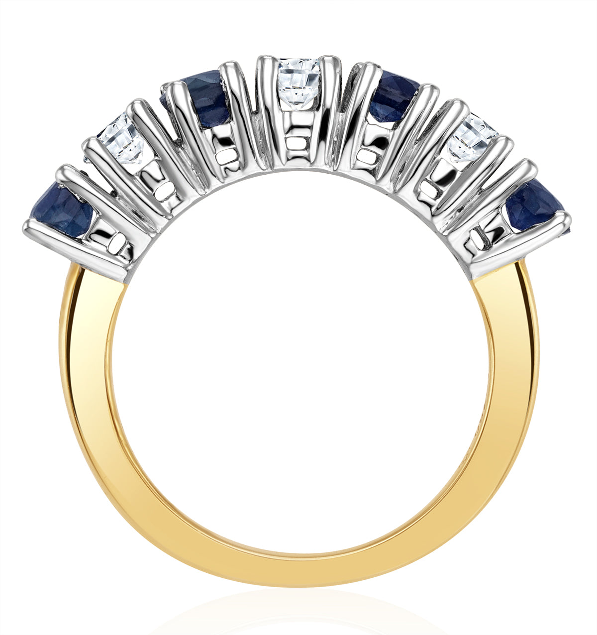 Sapphire 1CT and Diamond Ring 0.50CT 18K Gold FT32