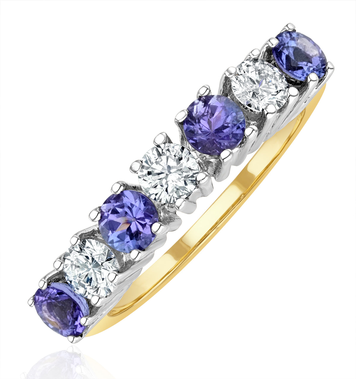 Tanzanite 0.70CT and Diamond Ring 0.50CT 18K Gold FT32