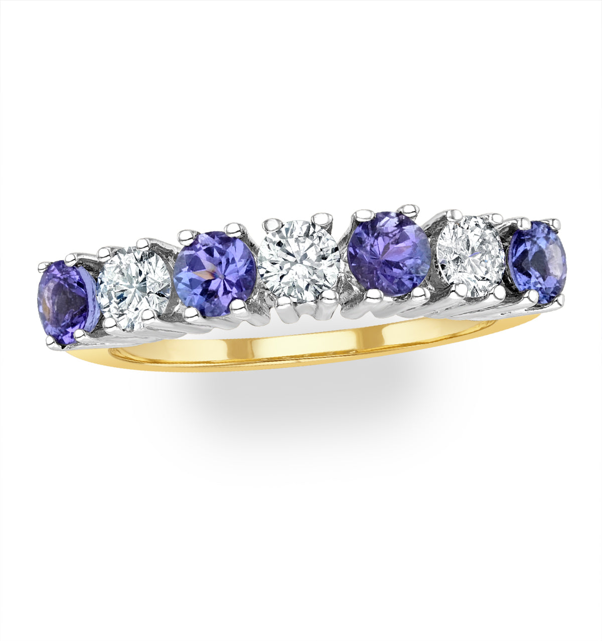 Tanzanite 0.70CT and Diamond Ring 0.50CT 18K Gold FT32