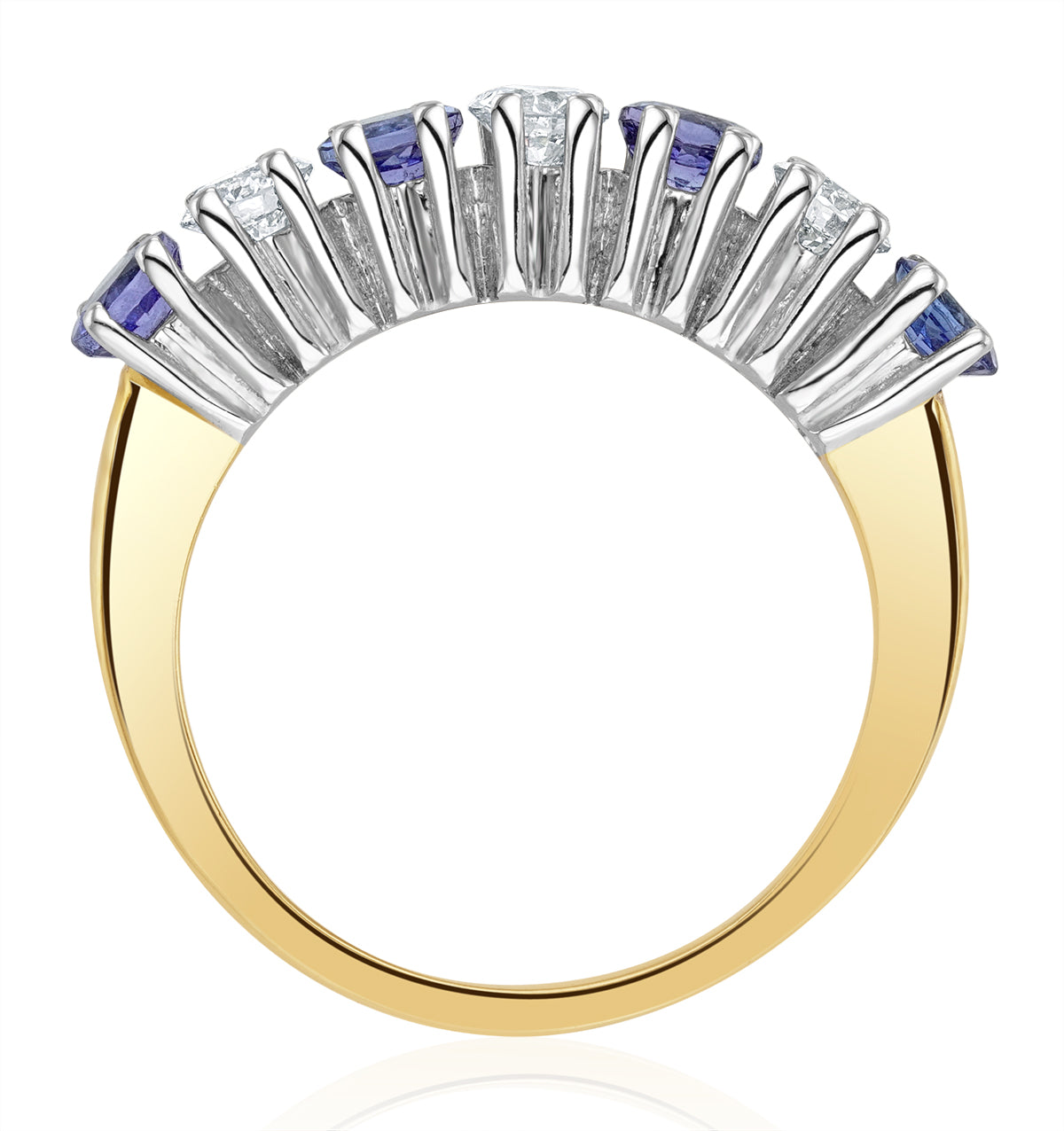 Tanzanite 0.70CT and Diamond Ring 0.50CT 18K Gold FT32