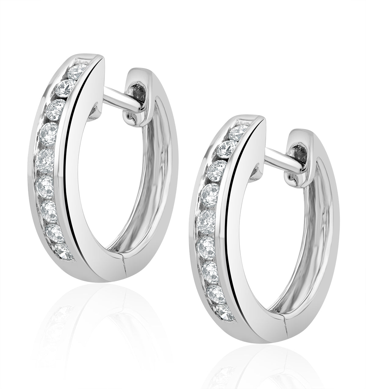 Huggie Earrings 0.20ct 9K White Gold