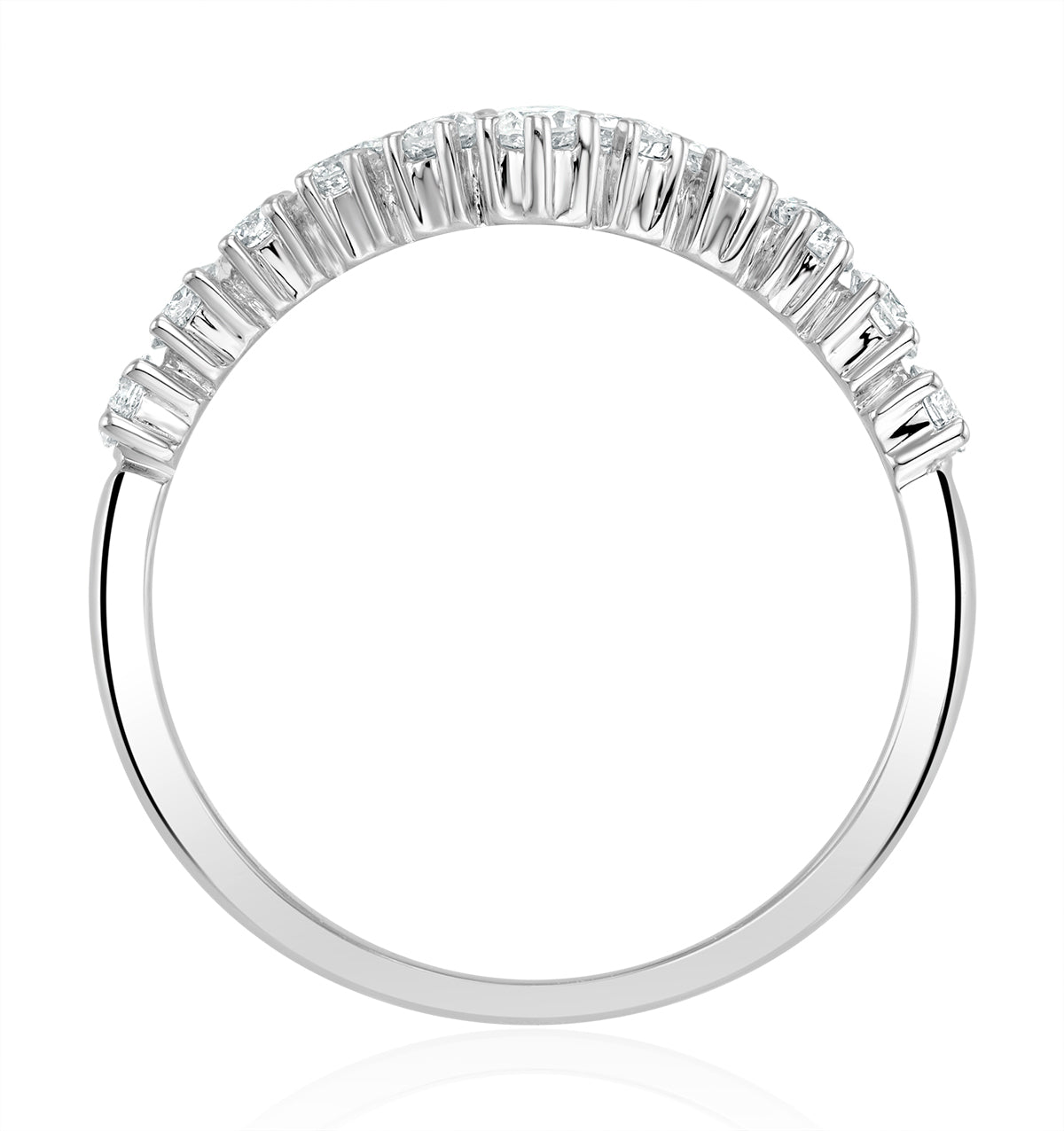 Diamond Wishbone Ring 0.70ct in 18K White Gold