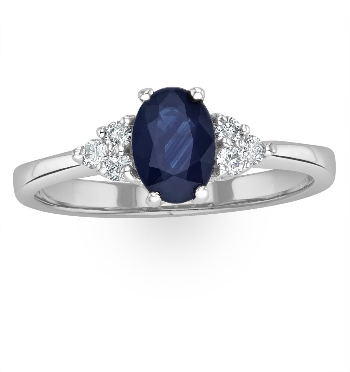 Sapphire 1.00ct And Diamond 18K White Gold Ring