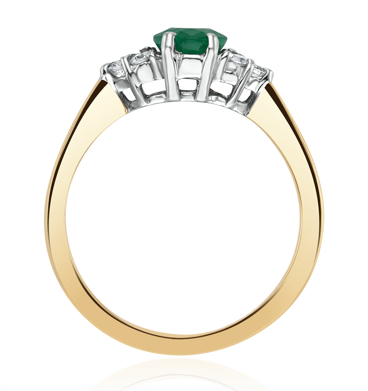 Emerald 0.75ct And Diamond 18K Gold Ring N4300