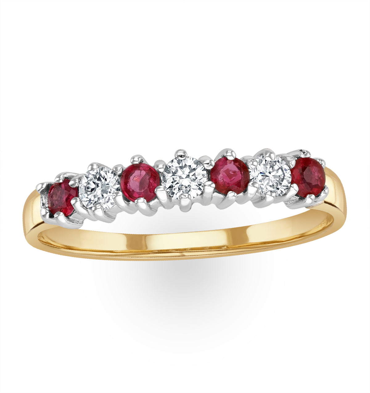 Ruby 0.30ct And Diamond 9K Gold Ring