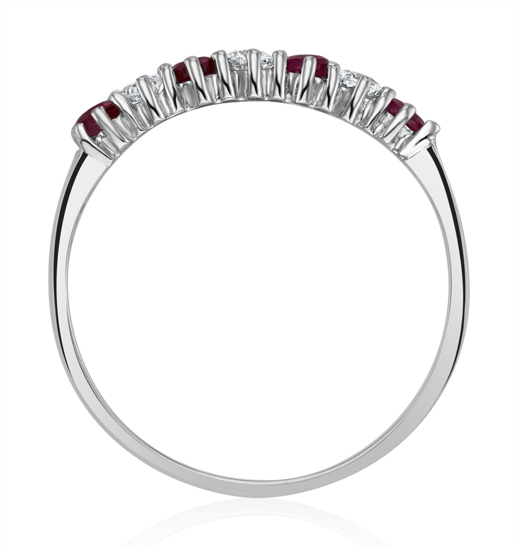 Ruby 0.30ct And Diamond 9K White Gold Ring