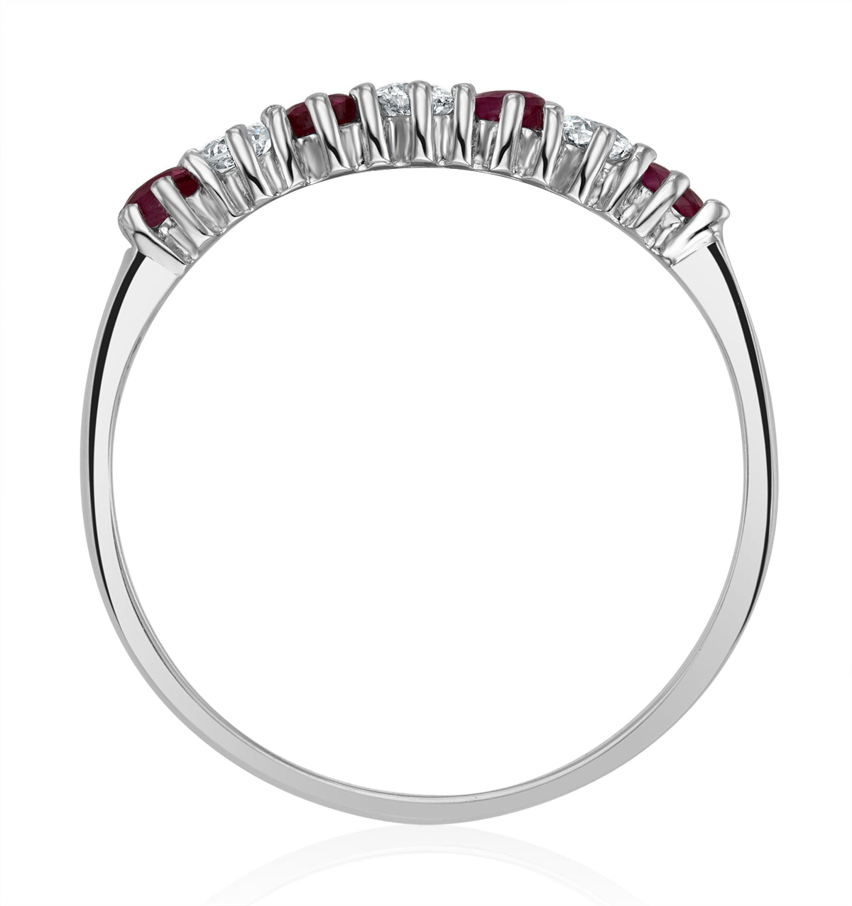 Ruby 0.30ct And Diamond 9K White Gold Ring