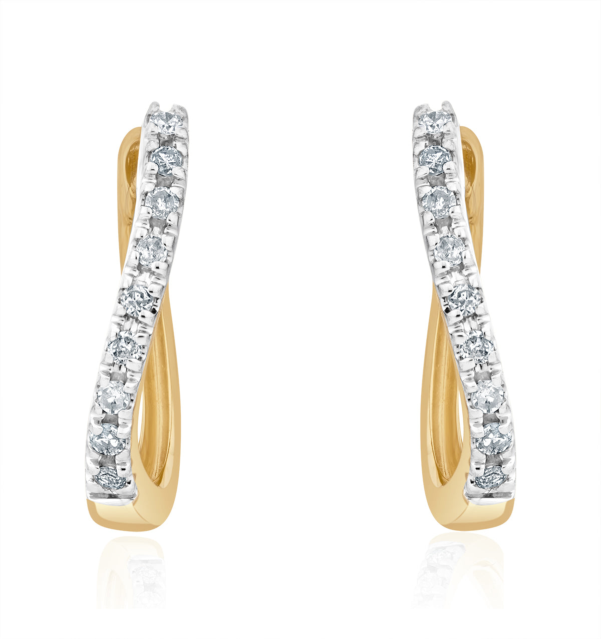 Hoops Earrings 0.11ct Diamond 9K Gold