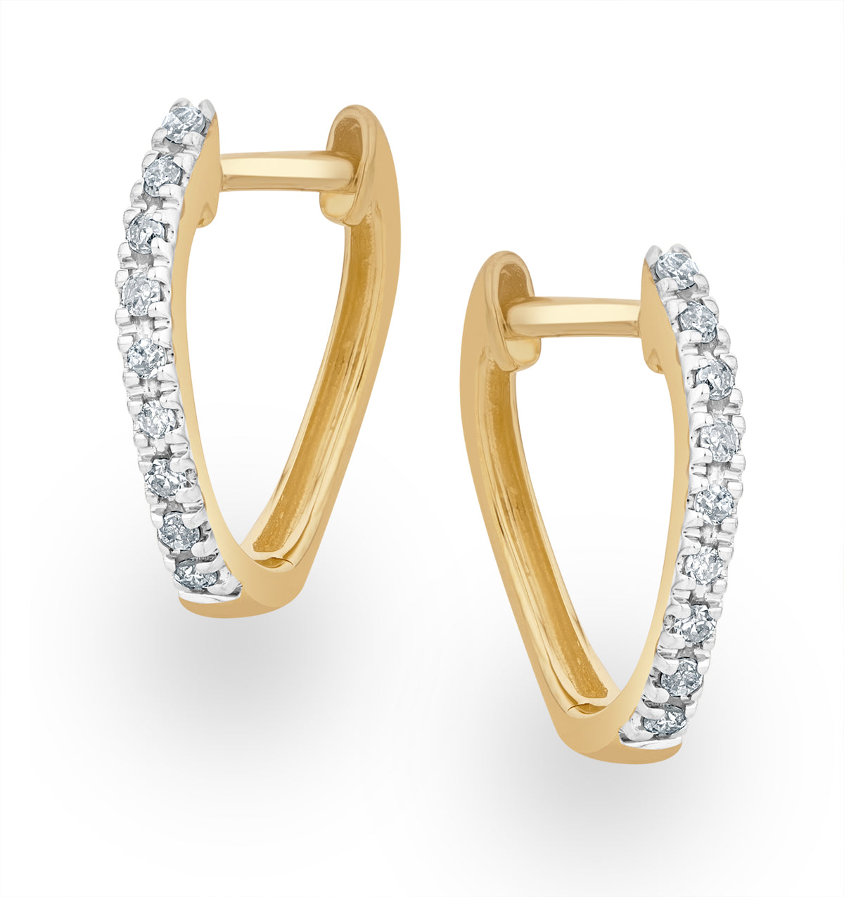 Hoops Earrings 0.11ct Diamond 9K Gold