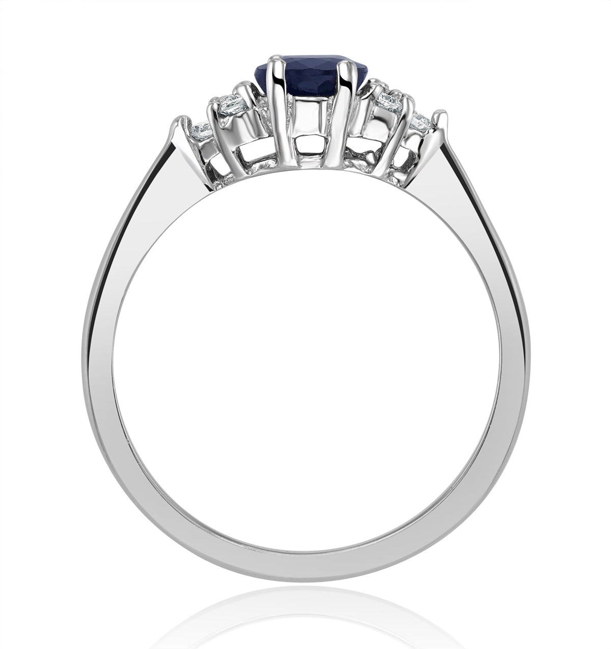 Sapphire 1.00ct And Diamond 18K White Gold Ring