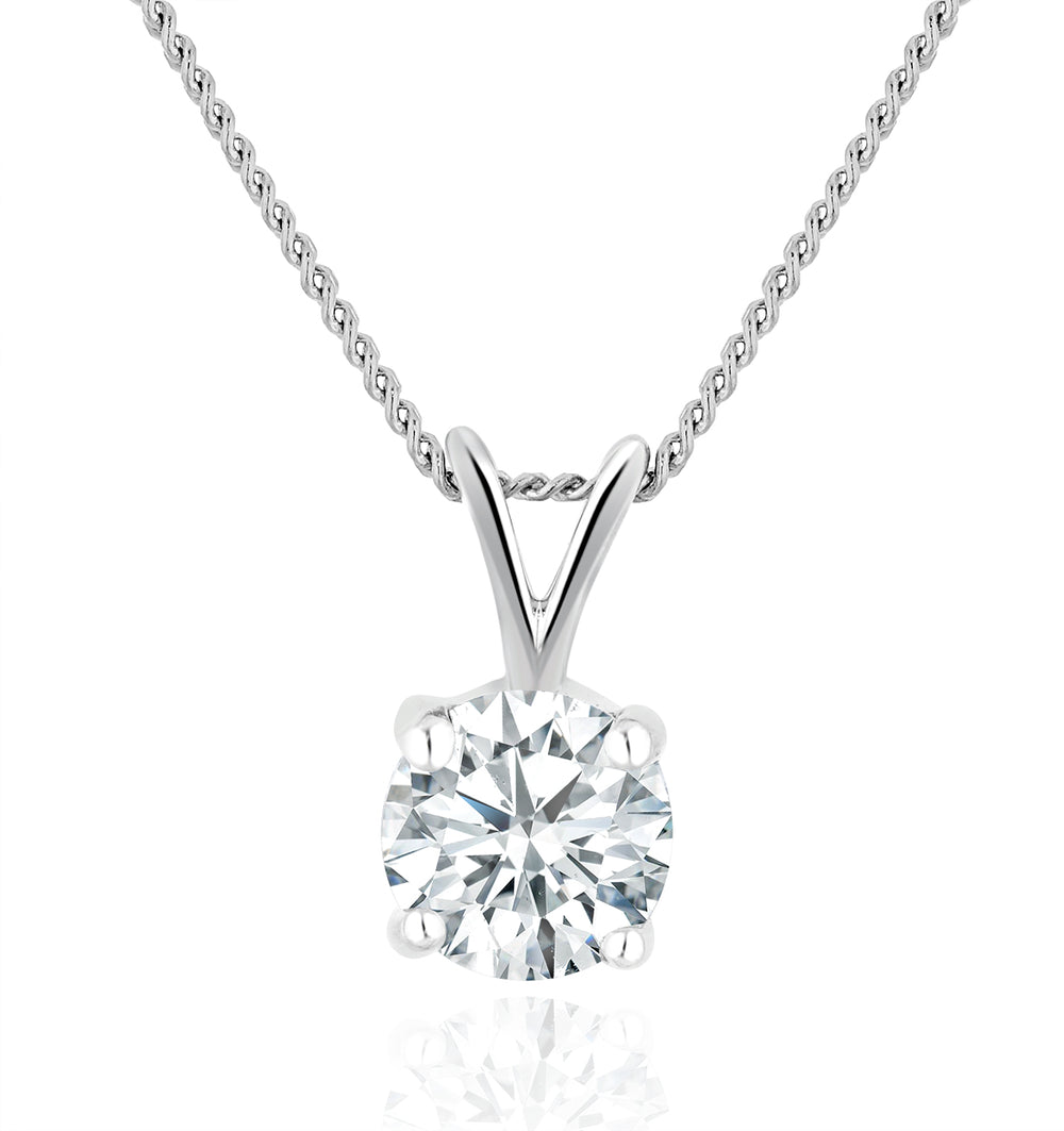 Chloe 0.50ct Round Cut Lab Diamond Solitaire Pendant Necklace in Sterling Silver