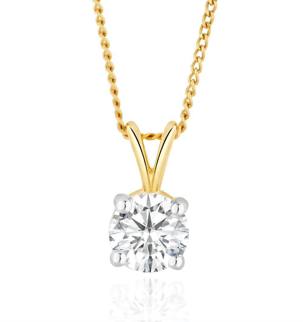 Chloe 0.50ct Round Cut Lab Diamond Solitaire Pendant Necklace in 18K Gold Vermeil