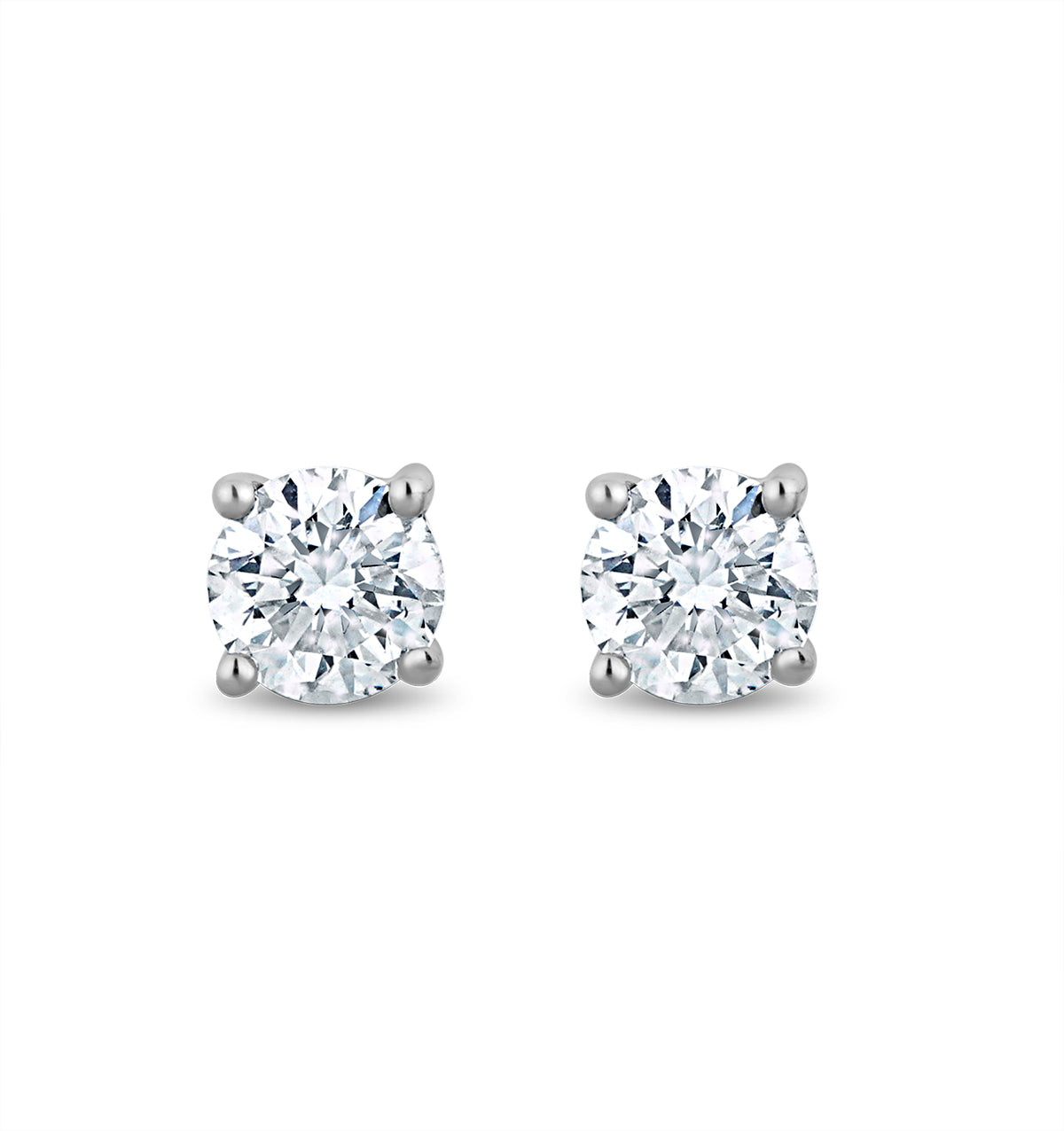 Lab Studs Earrings 0.10ct H Si Quality 9K White Gold 2.4mm