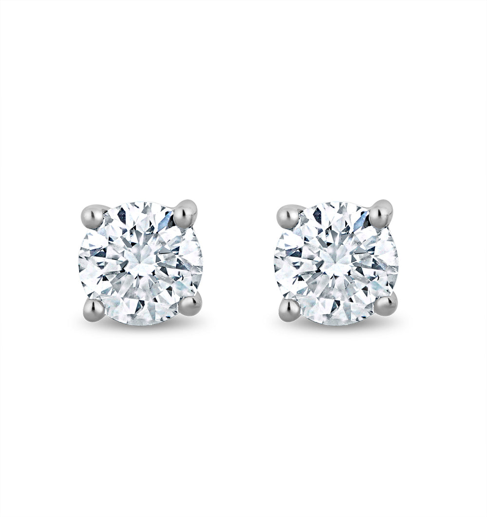Lab Diamond Studs Earrings 0.20ct H/Si Quality in 9K White Gold - 3mm