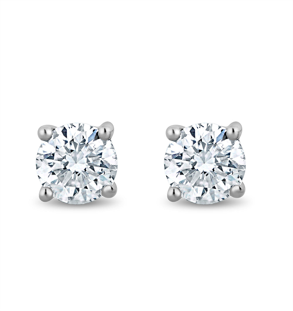 Lab Diamond Studs Earrings 0.30ct H/Si Quality in 9K White Gold - 3mm