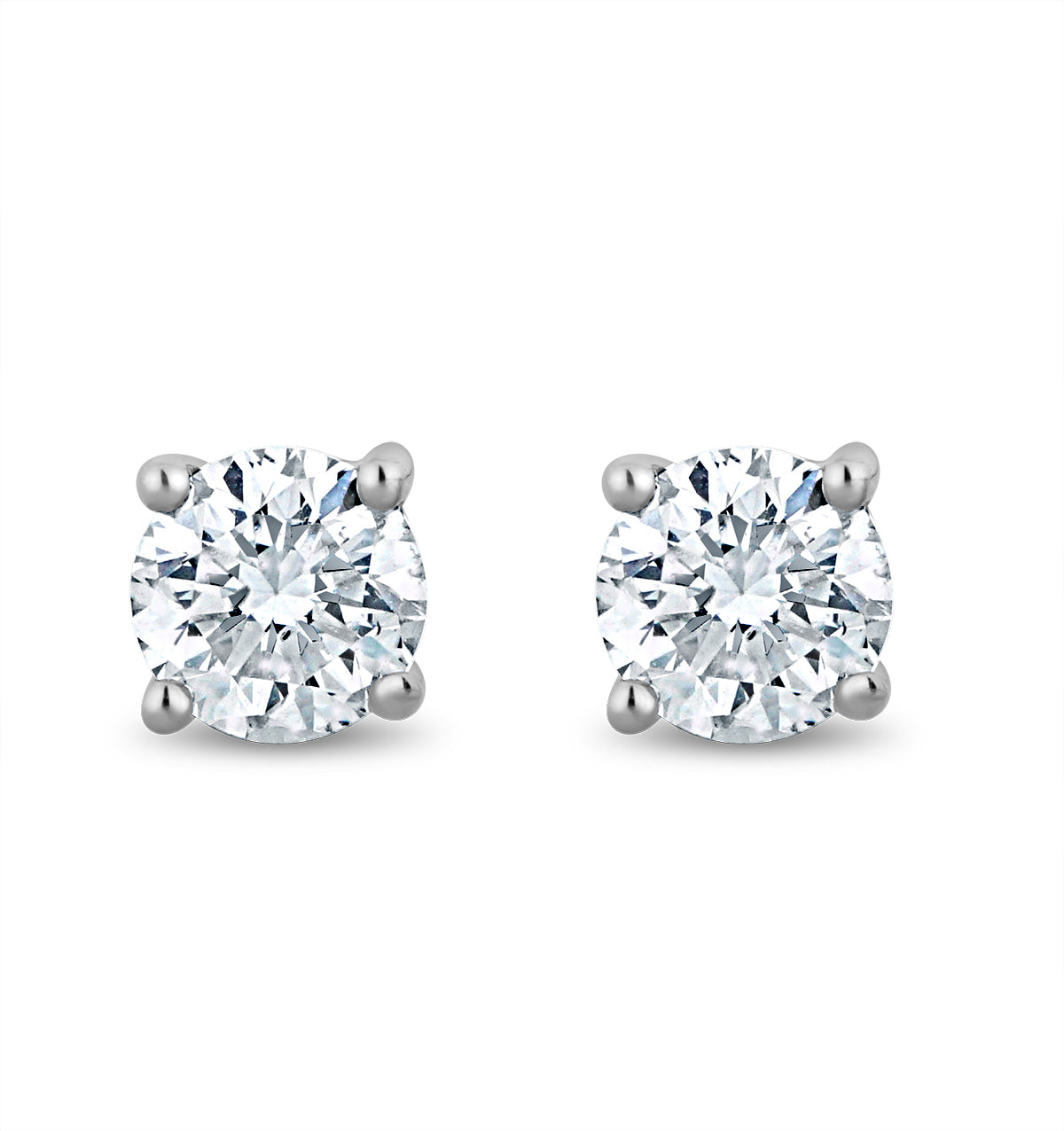 Lab Studs Earrings 0.30ct H Si Quality 9K White Gold 3mm