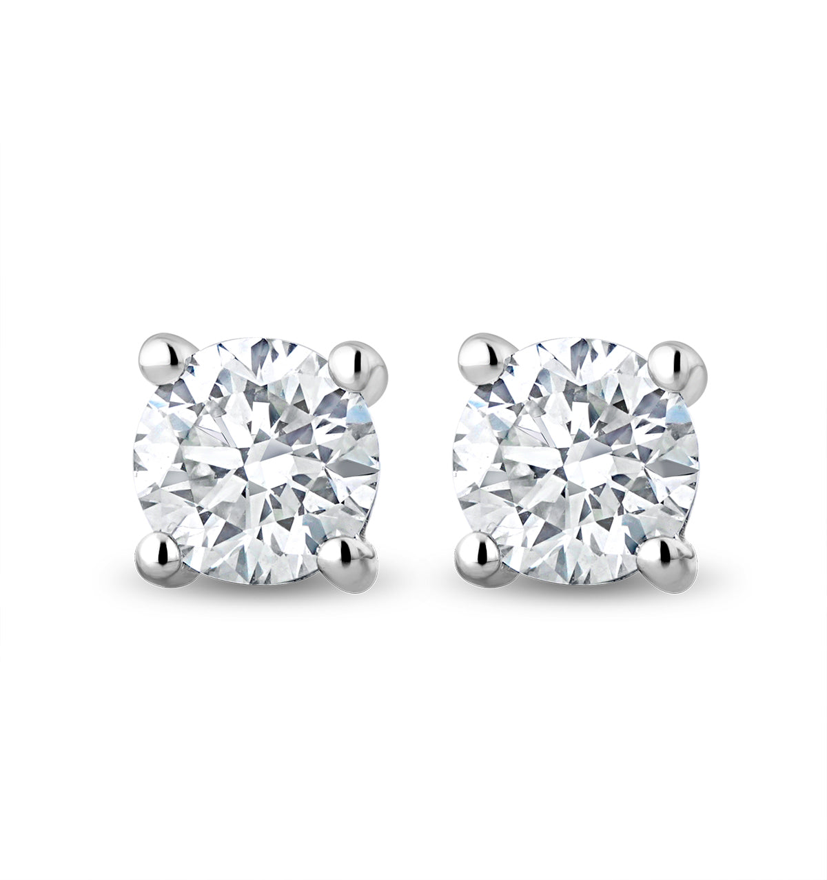 Lab Diamond Studs Earrings 0.50ct H/Si Quality in 9K White Gold - 4.2mm