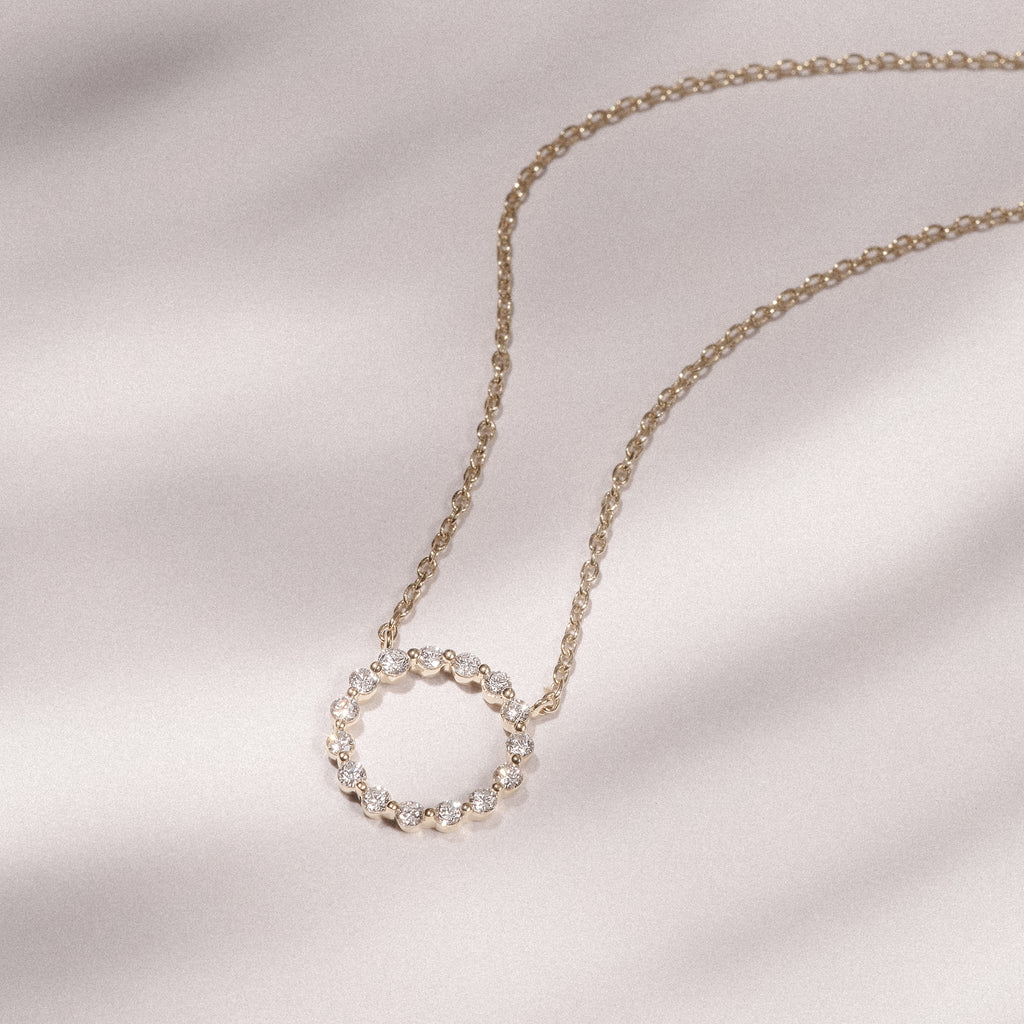 Lab Diamond Eternal Glow Circles Necklace 0.35ct in 18K Gold Vermeil