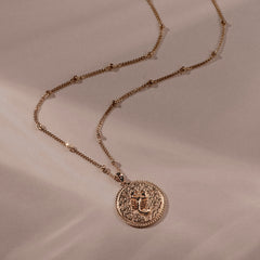 Zodiac Scorpio Necklace Medallion Lab Grown 0.02ct in 18K Gold Vermeil