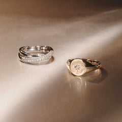Crossover Set Lab Diamond Ring 0.35ct in 925 Silver