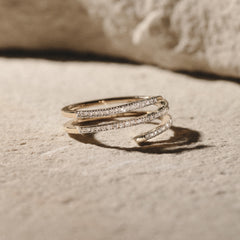 Lab Diamond Spiral Ring 0.25ct in 18k Gold Vermeil