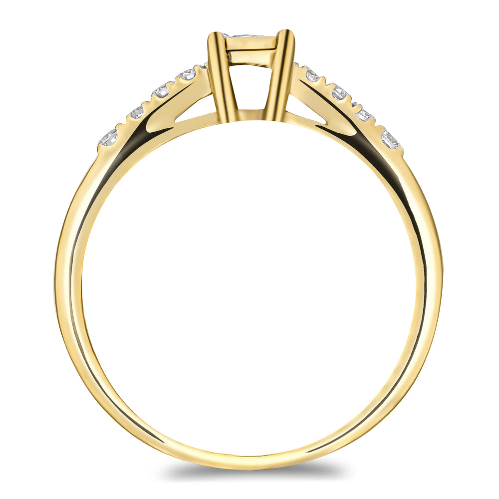 Lab Diamond Side Stone Engagement Ring 0.25ct H/Si in 18K Gold Vermeil