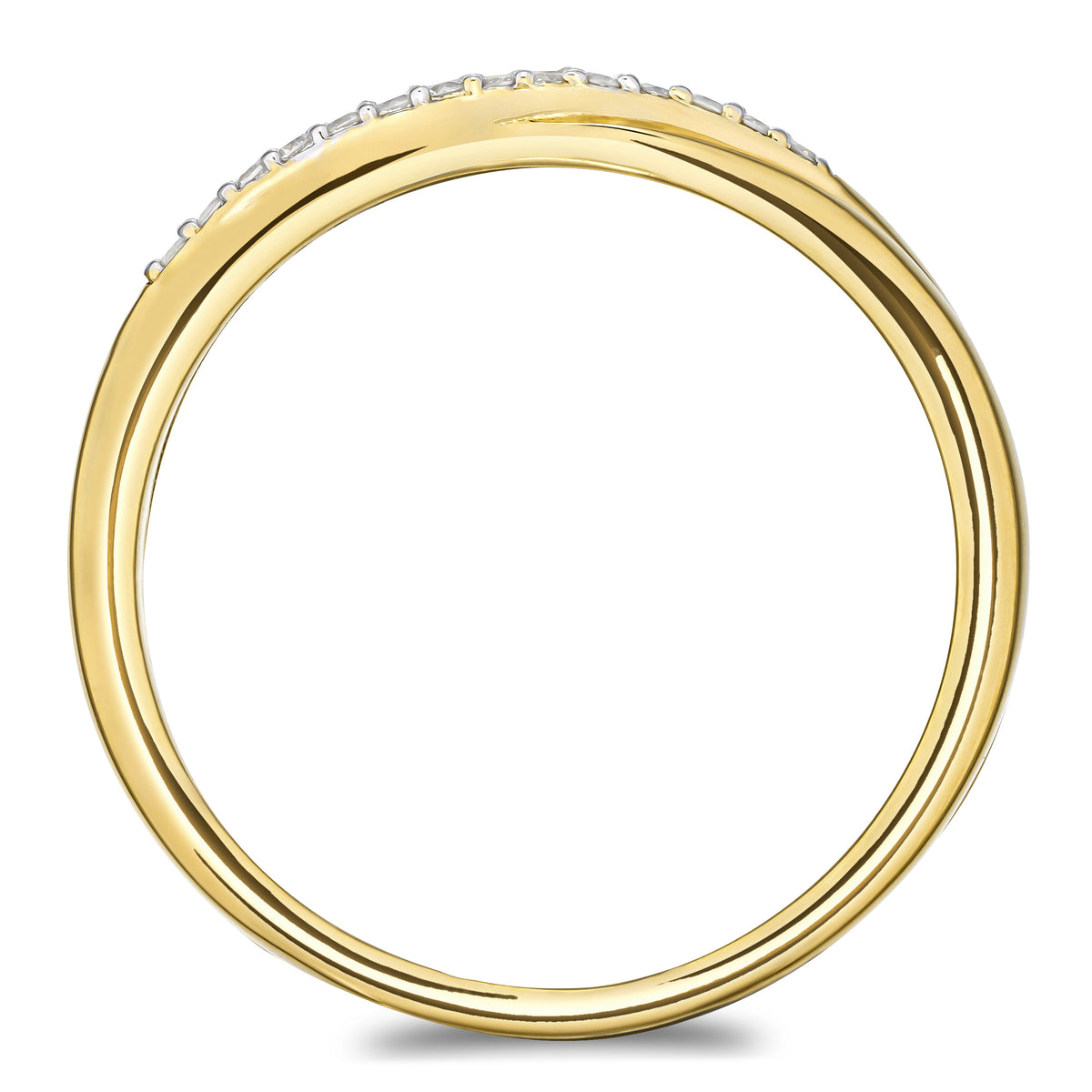 Lab Diamond Half Eternity Wave Ring 0.05ct in 18K Gold Vermeil