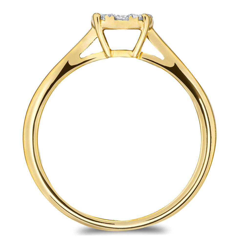 0.25ct Lab Diamond Cluster Solitaire Ring H/Si in 18K Gold Vermeil