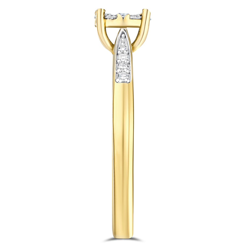 Lab Diamond Engagement Ring With Shoulders 0.25ct H/Si in 18K Gold Vermeil