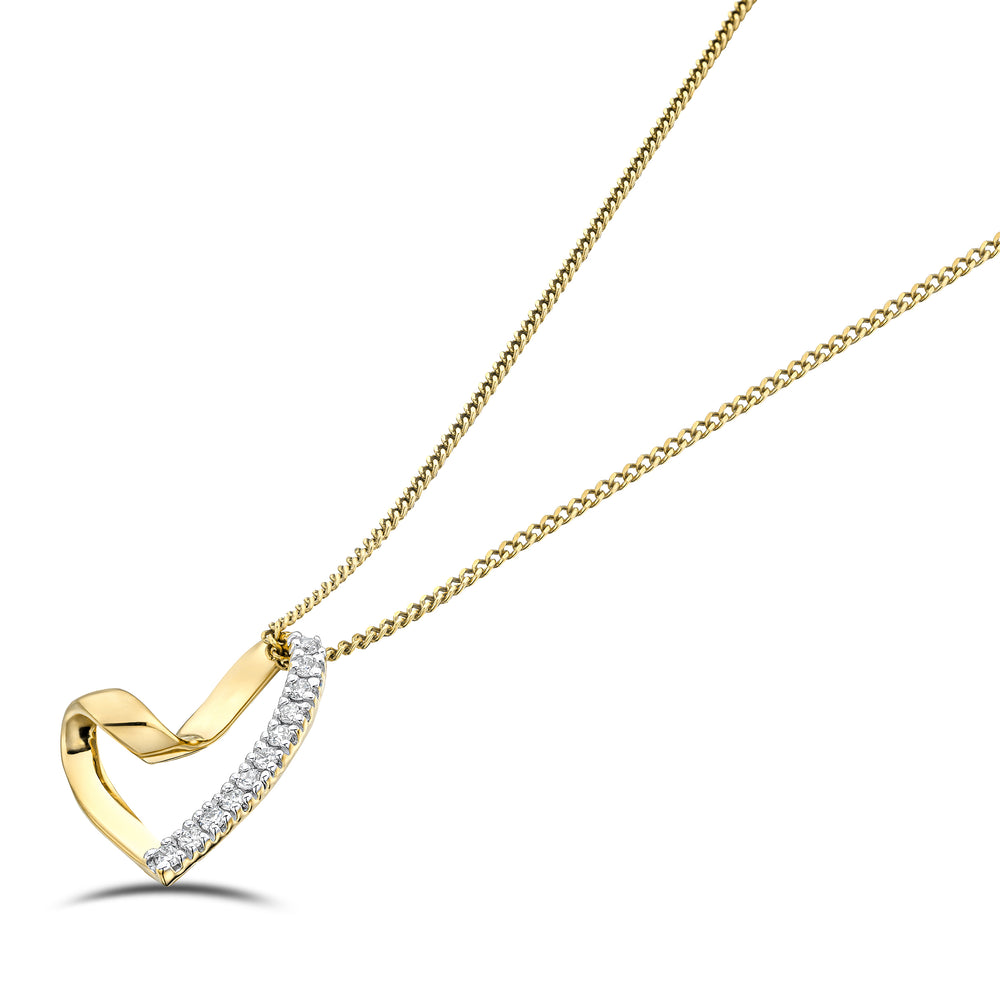 Lab Diamond Heart Necklace Pendant 0.10ct H/SI Set in 18K Gold Vermeil