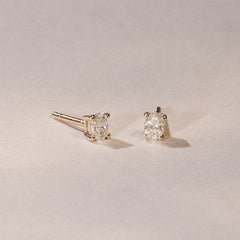 Naomi Oval Cut Lab Diamond Stud Earrings 0.50ct H/SI in 9K Gold