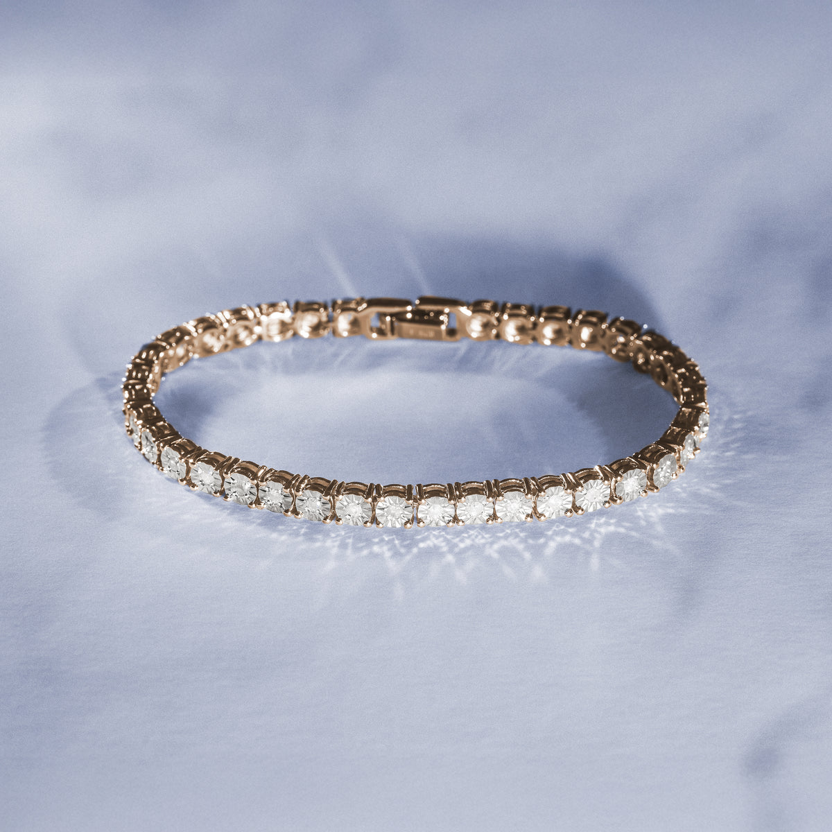 Chloe Lab Diamond Tennis Bracelet 3.00ct F/VS Set in 9K Gold