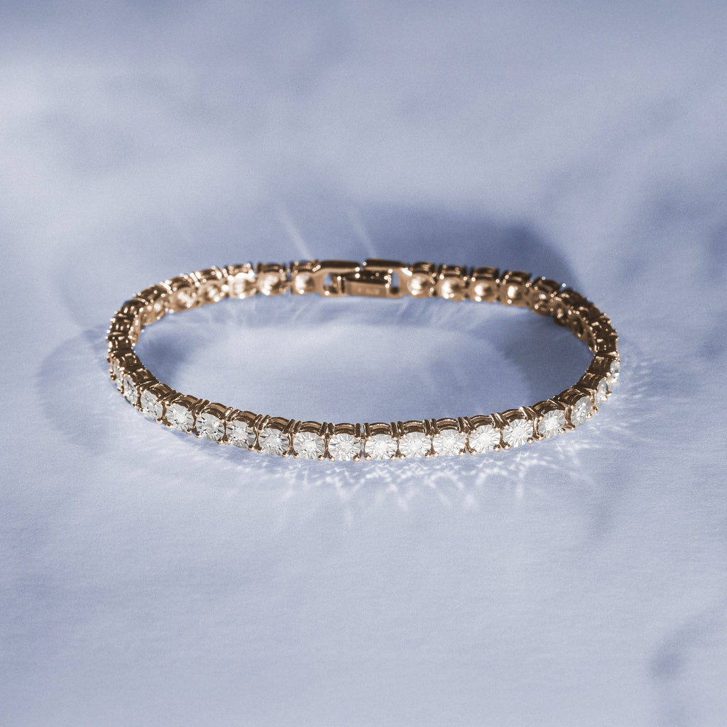 Brilliance 18K Gold Vermeil Lab Diamond Set 0.57ct Tennis Bracelet