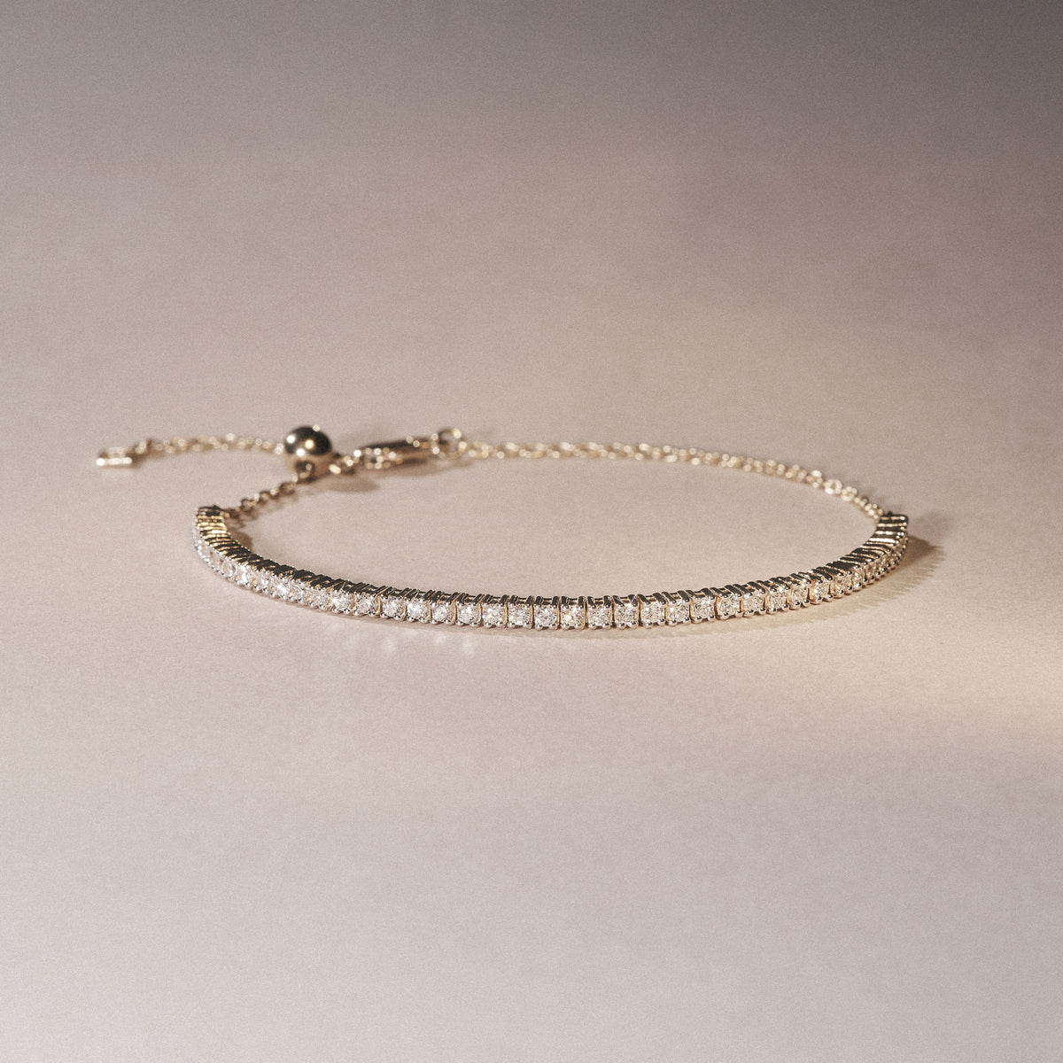 Adjustable Lab Diamond Tennis Bracelet 1.00ct in 18K Gold Vermeil
