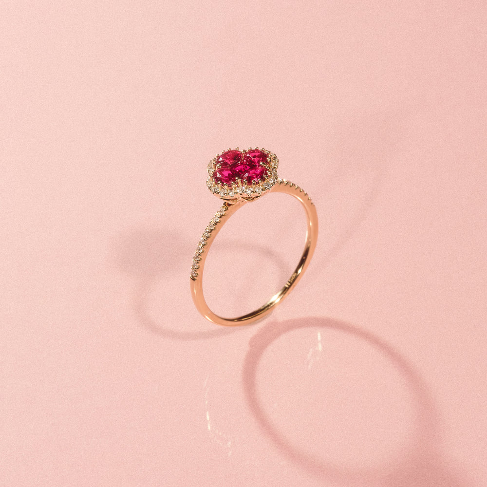 Alegria Lab Ruby Ring 0.85ct in 18k Gold Vermeil