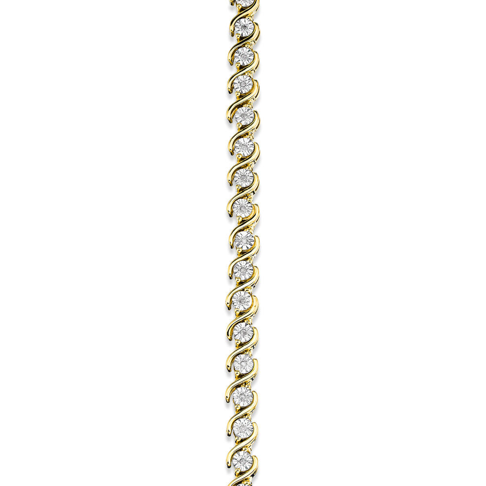 0.19ct Diamond and 18K Gold Vermeil Twist Bracelet