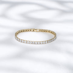 Mens Lab Diamond 1.00ct Tennis Bracelet in 18K Gold Vermeil
