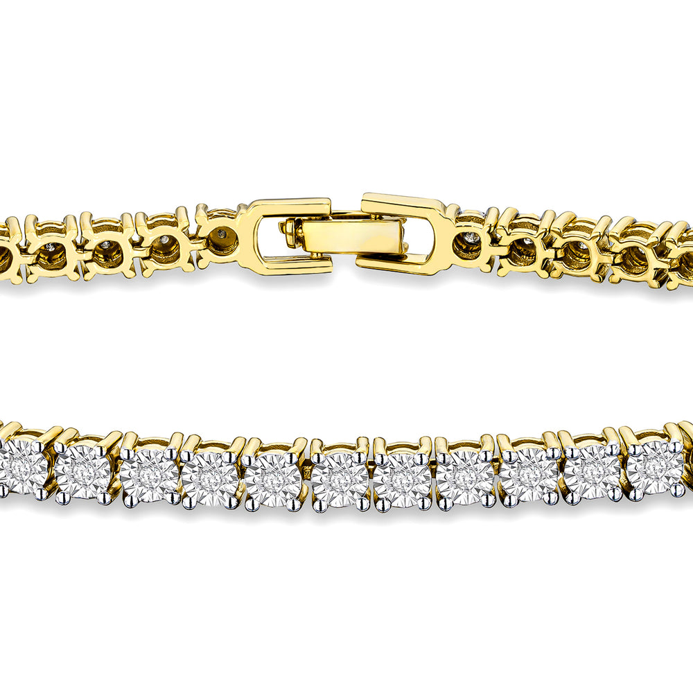 Brilliance 18K Gold Vermeil Lab Diamond Set 0.57ct Tennis Bracelet