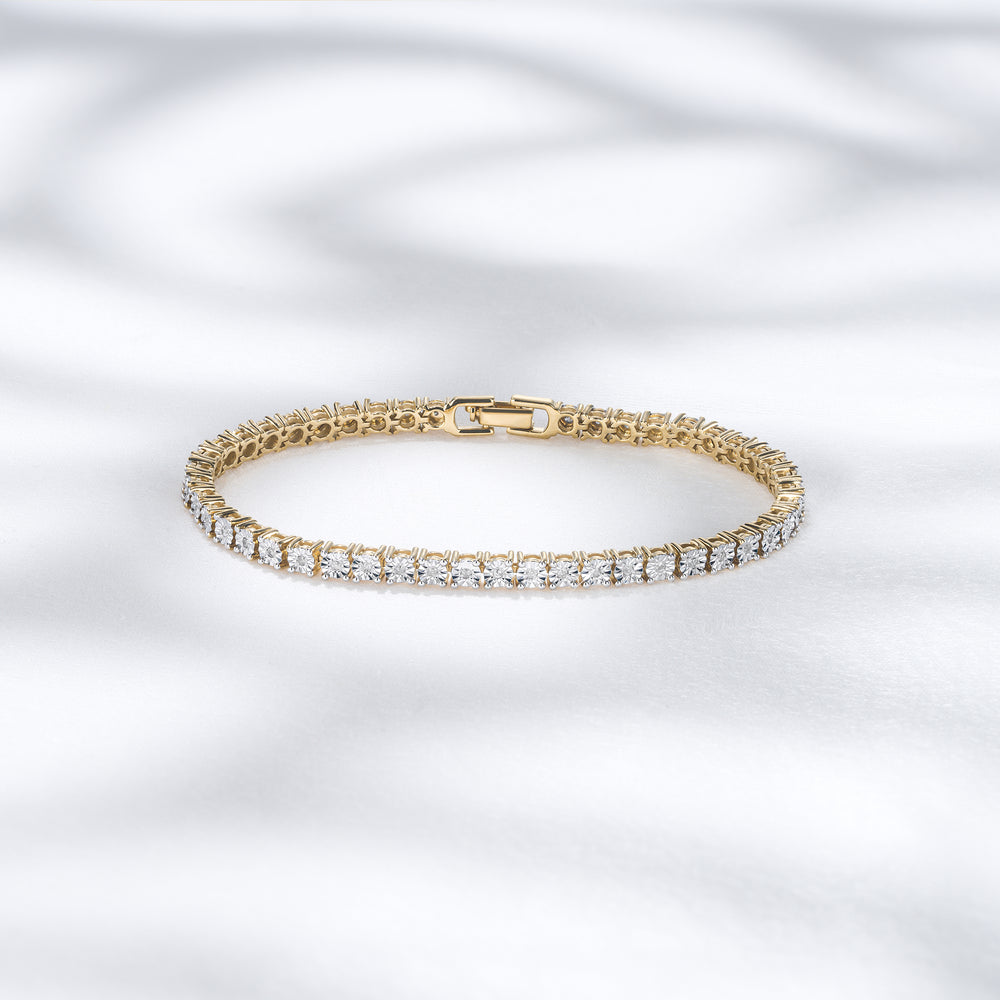 Brilliance 18K Gold Vermeil Lab Diamond Set 0.57ct Tennis Bracelet