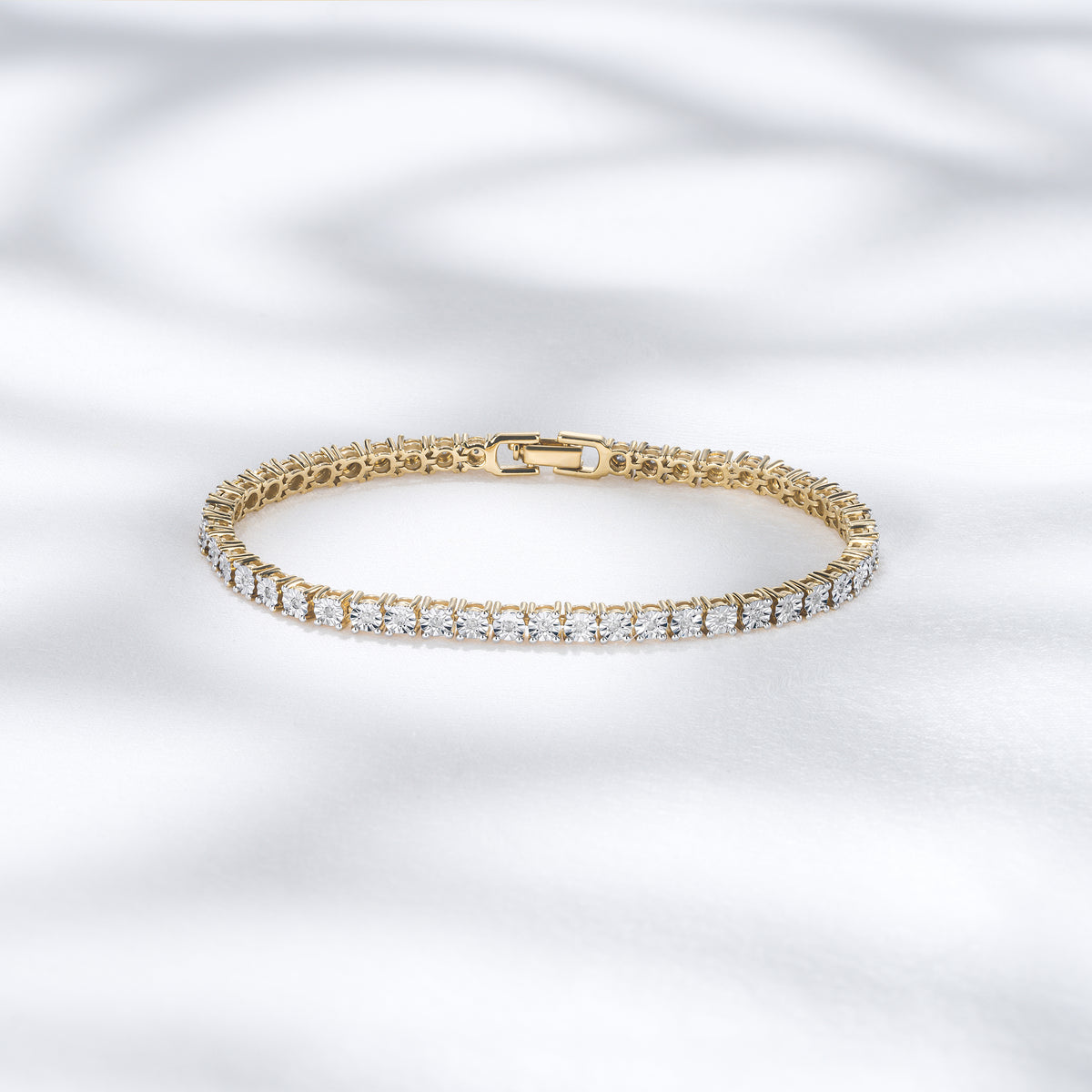 Brilliance 18K Gold Vermeil Lab Diamond Set 0.57ct Tennis Bracelet