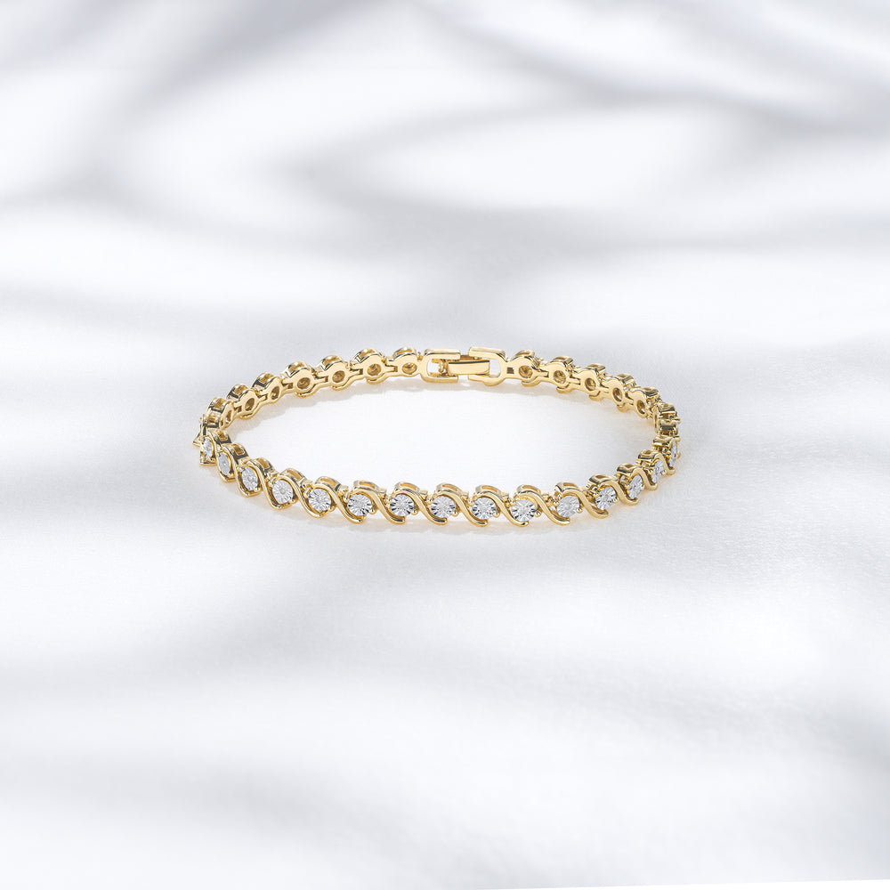 0.19ct Diamond and 18K Gold Vermeil Twist Bracelet