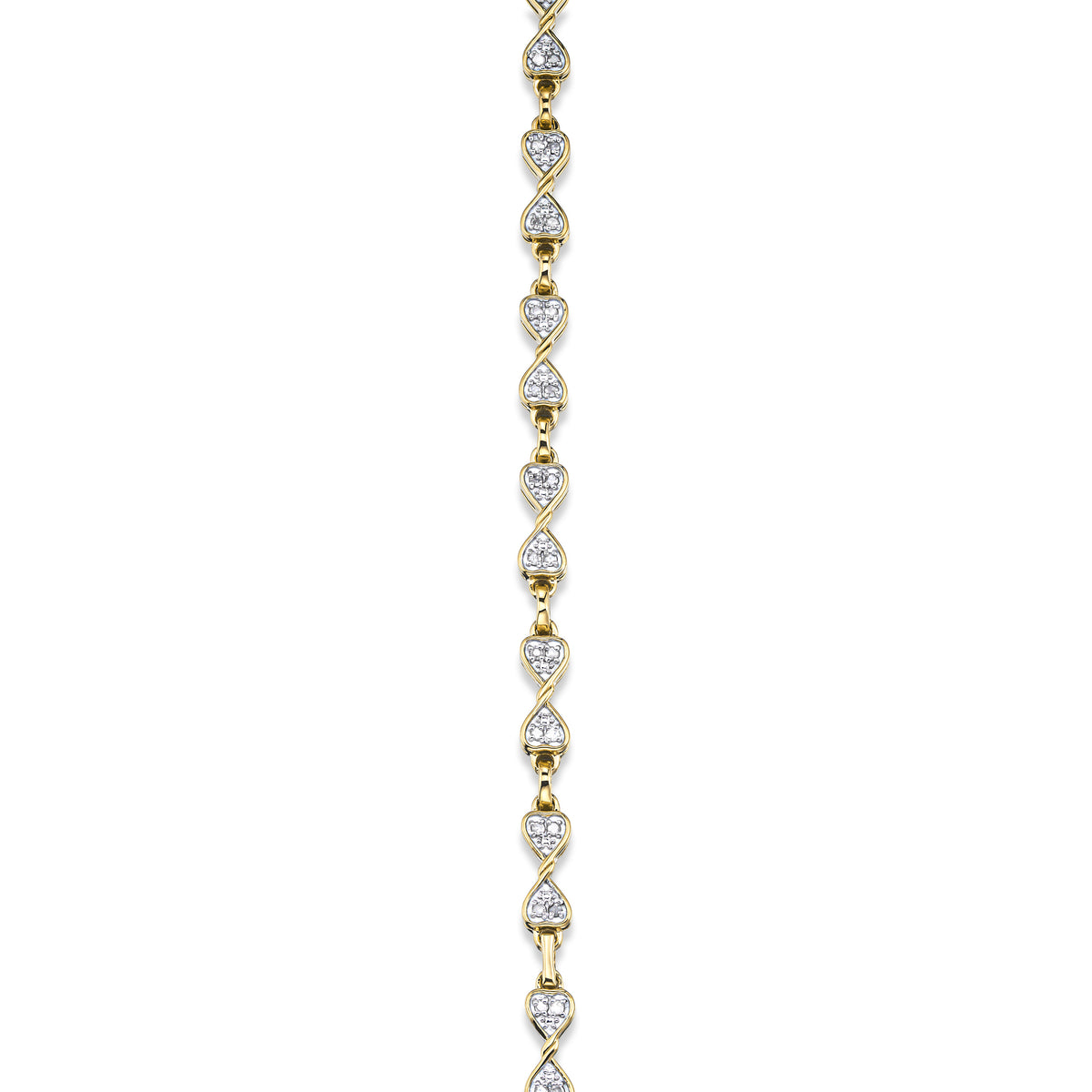 0.25ct Diamond Heart Bracelet Set In 18K Gold Vermeil