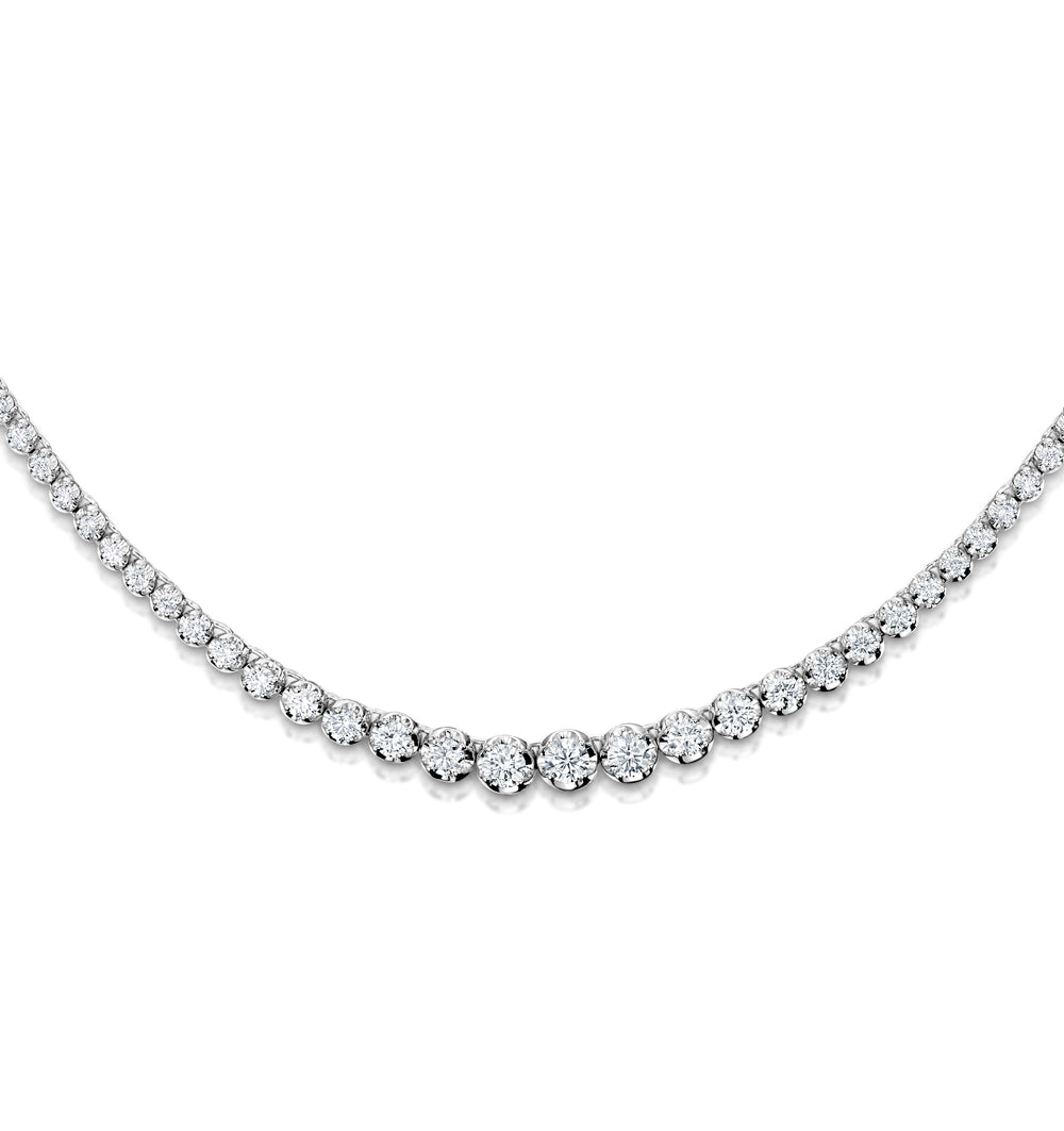 Lab Diamond Tennis Necklace 5ct H/Si Quality in 9K White Gold