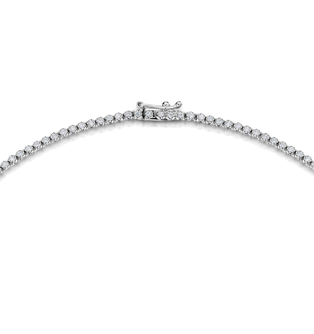 Lab Diamond Tennis Necklace 3ct H/Si Quality in 9K White Gold