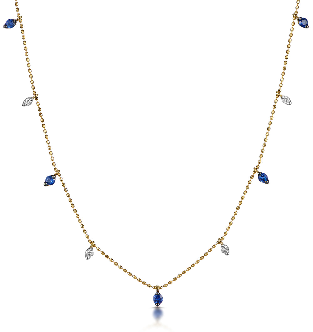 Sapphire and Diamond Necklace in 18K Gold - Vivara Collection